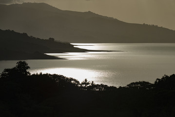 Landscape of coast at sunset, Costa Rica