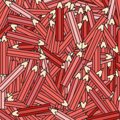 vector red crayons background texture