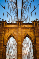 Brooklyn Bridge arches from below