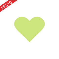 Flat green Heart icon. flat..Eps 10