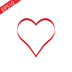 Heart Red Icon line Vector , Love Symbol Valentine s Day