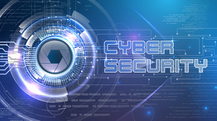 Cyber security theme with futuristic eye
