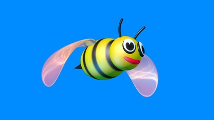 Bumble Bee flying. Underside view. Wings down. 3d render