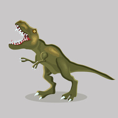 Vector cartoon  illustration of a dinosaur. T-REX. Tyrannosaur.