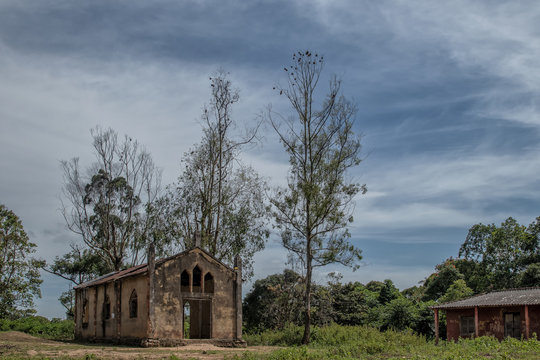 Church near malanje, Angola, Africa, Portuguese colonial time church.