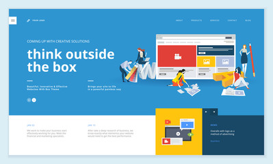 Creative website template design. Vector illustration concept of web page design for website and mobile website development. Easy to edit and customize.