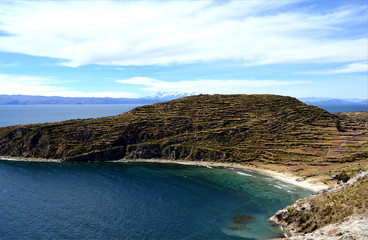 Fototapeta premium View from Isla del Sol on the Titicaca lake, Bolivia