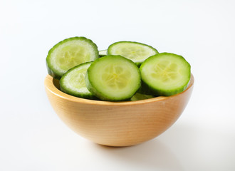 bowl of sliced cucumber
