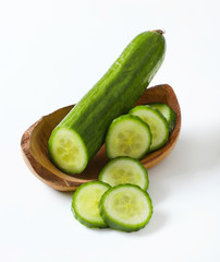 sliced green cucumber