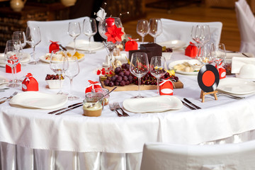 table set for wedding or another catered event dinner
