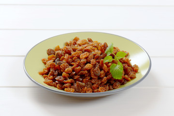 plate of sweet raisins