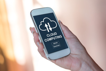 Cloud computing concept on a smartphone