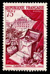 French Perfume Postage Stamp
