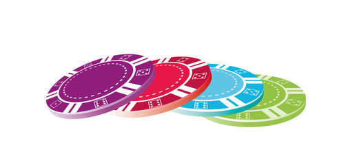 Vector casino poker gambling chips icons