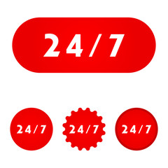 open 24 hours a day and 7 days a week button