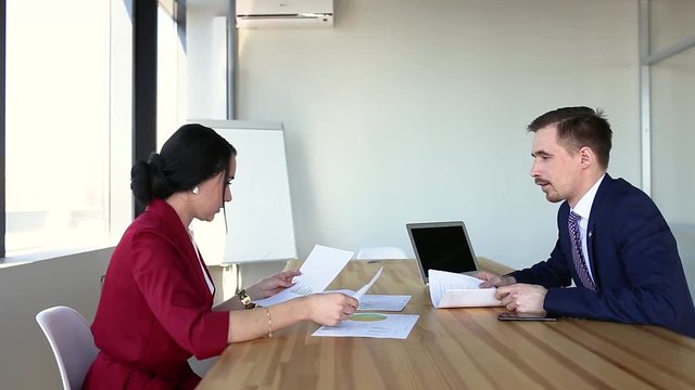 buisness meeting in office boy and girl