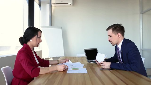 buisness meeting in office boy and girl
