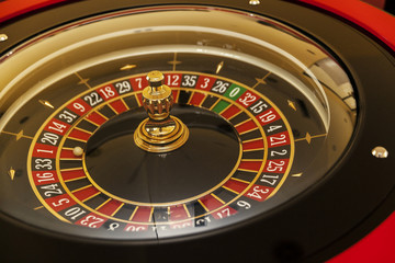Roulette with a ball close up