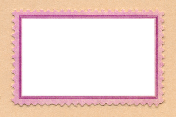 Rose Colored Empty Cut Out Postage Stamp Frame