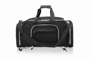 duffel bag over white background isolated