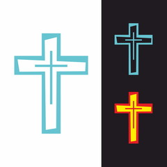 Church logo. The cross of Jesus Christ is a symbol of death and victory over sin