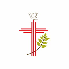 Church logo. The cross of Jesus and the spirit of God