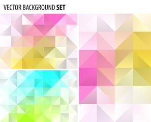 Set of Abstract polygonal background design, vector elements for graphic template.