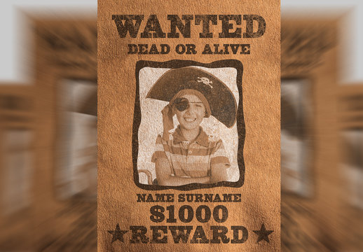 Western-Style Wanted Poster Layout
