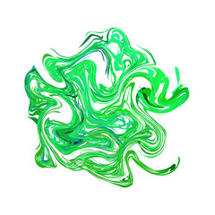 Bright colourful turquoise paint splash on white