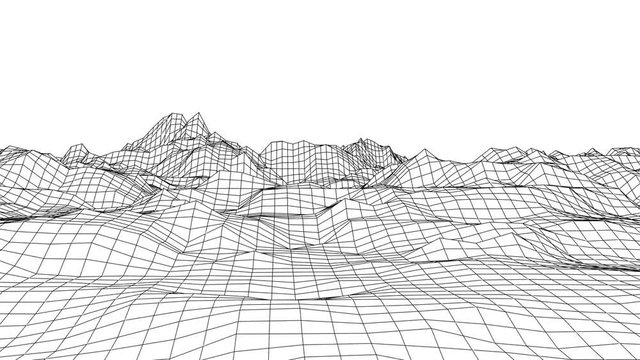 futuristic wireframe landscape