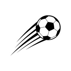 Flying soccer ball. Vector