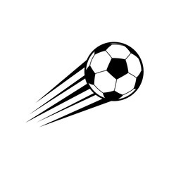 Flying soccer ball. Vector