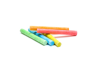 Multicolor chalk isolated on white background