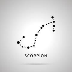 Scorpion constellation simple black icon with shadow
