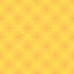 Abstract geometric floral ornament seamless pattern.
