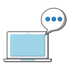 laptop gadget wireless speech bubble vector illustration