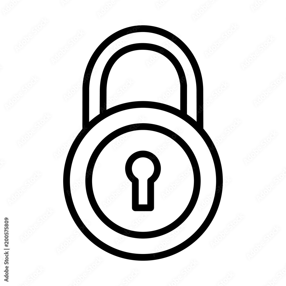 Poster padlock security data internet protection symbol vector illustration outline