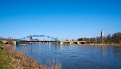 Ansicht der Stadt Magdeburg an der Elbe