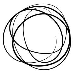 Decorative circle of black lines. Vector illustration.