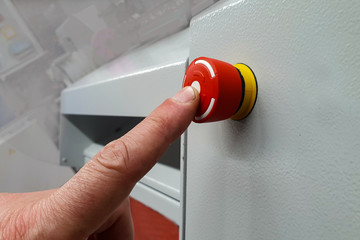 finger on the red button