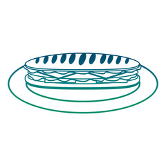 delicious sandwish fast food with dish vector illustration design