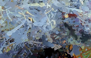 Abstract artistic background. Oil painting on canvas. Big size print. Modern artwork. Contemporary pictorial art. Chaotic brushstrokes of paint.
