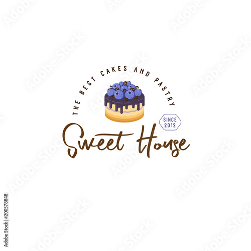 cakes and desserts logo cakes emblem bakery and cafe logo a