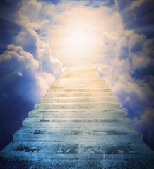 The Stairs to heaven. Way for a salvation . Religion metaphor.