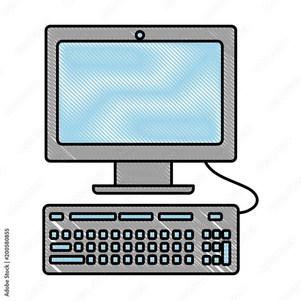 Poster computer keyboard device technology image vector illustration