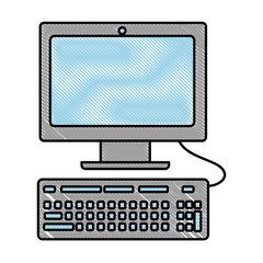 computer keyboard device technology image vector illustration