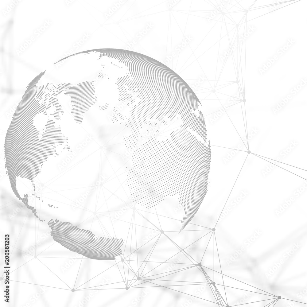 Poster abstract futuristic network shapes. high tech background, connecting lines and dots, polygonal linea