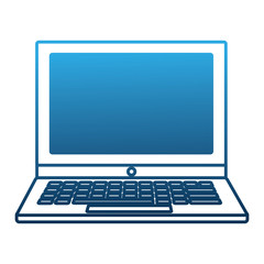 laptop gadget technology wireless image vector illustration degraded color blue