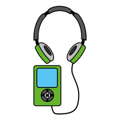 mp3 headphones music listen audio vector illustration