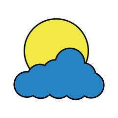 cloud sun weather day image vector illustration